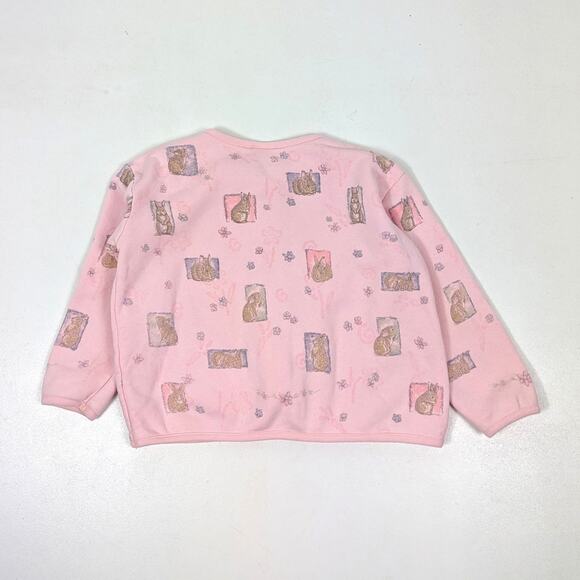 Vintage Artisans Cardigan Sweater Girls Size 4T Pink Bunny Rabbit - Picture 3 of 5